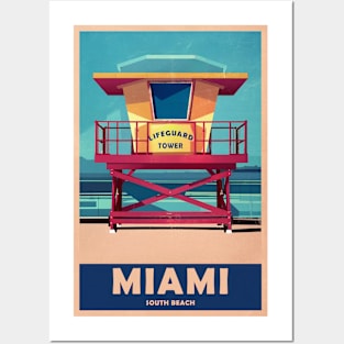 Miami  Vintage Travel Poster Posters and Art